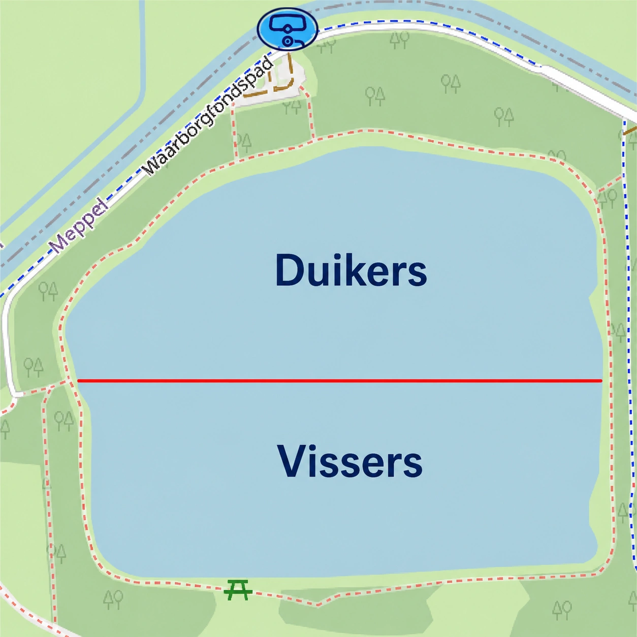 Engelgaarde   kaart onderverdeling plas